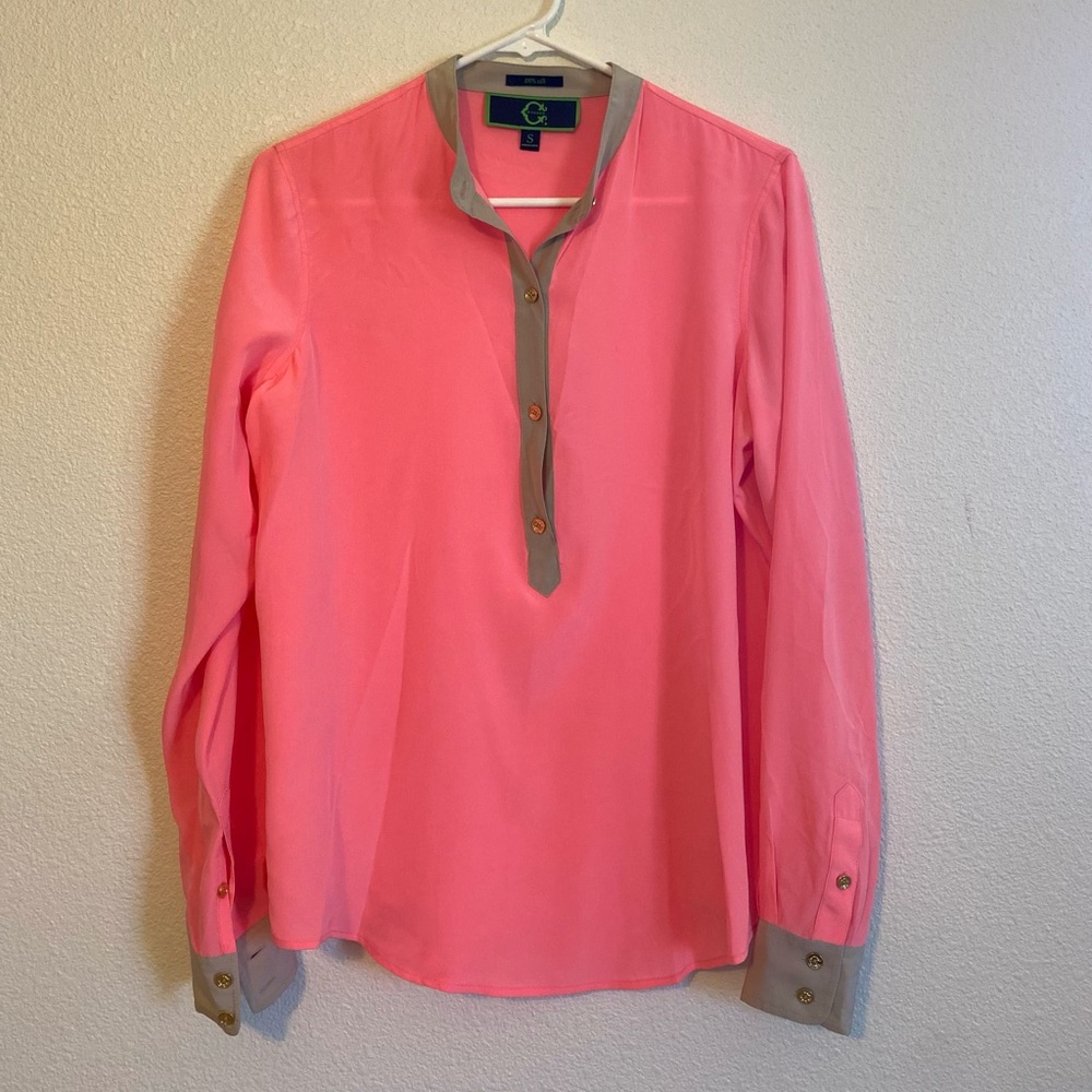 C Wonder 100% Silk pink blouse
